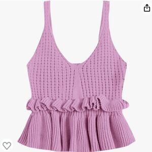 5/$30 Crochet Sweater Peplum Tank Top L